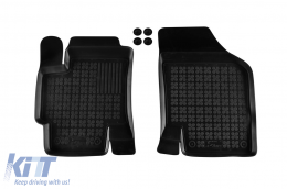 Specific rubber mats suitable for Kia Rio 2005-2011, 4-piece set, black color-image-6214642