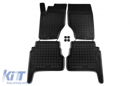 Specific rubber mats suitable for Kia Sorento 2002-2009, 4-piece set, black color-image-6214680