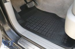 Specific rubber mats suitable for Kia Sorento 2002-2009, 4-piece set, black color-image-6214681