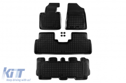 image-33-Specific rubber mats suitable for Kia Sorento 2015-2020, 7 seats, 4-piece set, black color