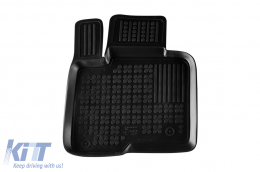 Specific rubber mats suitable for Kia Sorento after 2020 with 7 seats including third row seats, 3-piece set, black color-image-6214785