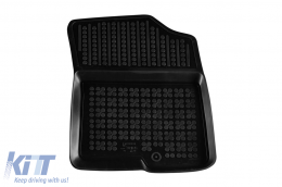 Specific rubber mats suitable for Kia Sorento after 2020 with 7 seats including third row seats, 3-piece set, black color-image-6214786