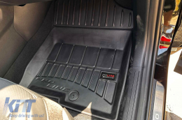 Specific rubber mats suitable for KIA Sorento Hybrid XL after 2020, 4-piece set, black color, with 24-month warranty-image-6222680