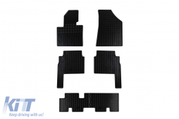 Specific rubber mats suitable for Kia Sorento after 2009, 7 seats, 6 parts, black-image-6228640