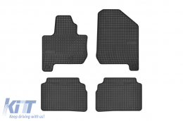 Specific rubber mats suitable for Kia Soul EV 2014-2019, 4-piece set, black color from Frogum El Toro series - ABFMK6019454