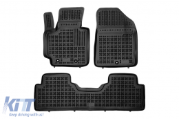 Specific rubber mats suitable for Kia Soul 2013-2018, 3-piece set, black color - ABFMK6016187