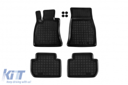 Specific rubber mats suitable for Kia Stinger after 2017, 4-piece set, black color-image-6214759