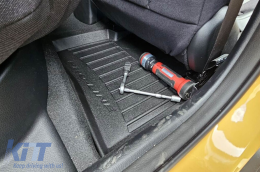 Specific rubber mats suitable for Kia Stonic, Rio after 2017, 4-piece set, black color, with 24-month warranty from Frogum 3D ProLine series.-image-6221342
