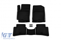 Specific rubber mats suitable for Kia Stonic after 2017, 3-piece set, black color-image-6214767