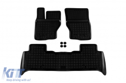 Specific rubber mats suitable for Land Rover Discovery after 2017, Range Rover Sport after 2013, 3-piece set, black color-image-6216541