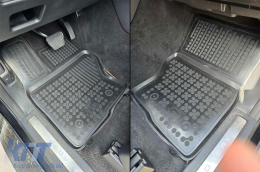 Specific rubber mats suitable for Land Rover Discovery after 2017, Range Rover Sport after 2013, 3-piece set, black color-image-6216545
