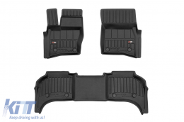 image-23-Specific rubber mats suitable for Land Rover Defender L663 after 2020, 3-piece set, black color, with 24-month warranty