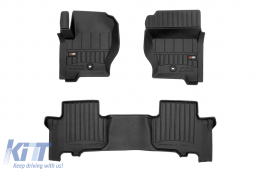 image-54-Specific rubber mats suitable for Land Rover Discovery 2004-2009, 3-piece set, black color, with 24-month warranty