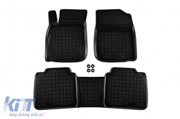 Specific rubber mats suitable for Lexus ES 300h, 350 2012-2018 for all versions, 3-piece set, black color-image-6216417