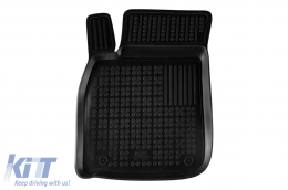 Specific rubber mats suitable for Lexus ES 300h, 350 2012-2018 for all versions, 3-piece set, black color-image-6216418