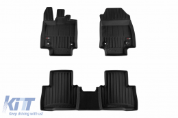 Specific rubber mats suitable for Lexus NX PHEV after 2021, 3-piece set, black color, with 24-month warranty-image-6223785