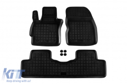 Specific rubber mats suitable for Mazda 5 2005-2015, 3-piece set, black color