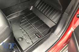 Specific rubber mats suitable for Mazda CX-30 after 2019, 4-piece set, black color, with 24-month warranty-image-6222394
