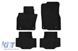 Specific rubber mats suitable for Mazda CX-80 after 2025, 4-piece set, black color - ABFMM6023791