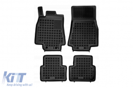 Specific rubber mats suitable for Mercedes A class W169 2004-2012, 4-piece set, black color-image-6215681