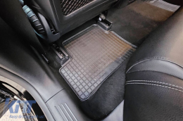 Specific rubber mats suitable for Mercedes A class W177 after 2018, B class W247, CLA C118, CLA X118 Shootingbrake after 2019, GLA H247 after 2020, 4-piece set, black color-image-6226099