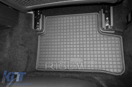 Specific rubber mats suitable for Mercedes A class W177, W177 Hybrid, B class W247 after 2019, CLA C118, GLA H247 after 2020, 4-piece set, black color-image-6229115