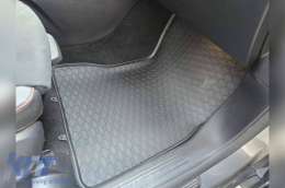 Specific rubber mats suitable for Mercedes A class W177, B class W247 after 2018, CLA C118, GLA H247 after 2019, 4-piece set, black color-image-6229140