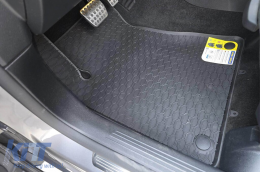Specific rubber mats suitable for Mercedes A class W177, B class W247 after 2018, CLA C118, GLA H247 after 2019, 4-piece set, black color-image-6229141