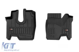 image-19-Specific rubber mats suitable for Mercedes Atego 1995-2005, 2-piece set, black color, with 24-month warranty