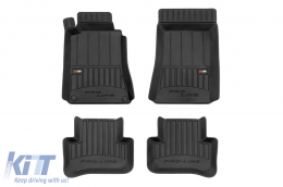 image-61-Specific rubber mats suitable for Mercedes C class W203 2000-2007, 4-piece set, black color, with 24-month warranty