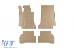 image-40-Specific rubber mats suitable for Mercedes C class W205 2013-2020, 4-piece set, beige color