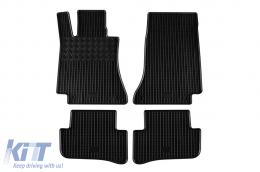Specific rubber mats suitable for Mercedes C class W205, S205 2014-2020, 4-piece set, black color-image-6228838