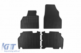 Specific rubber mats suitable for Mercedes Citan after 2012, Renault Kangoo after 2008, 5 seats, 4-piece set, black color - ABFMM6018785