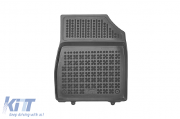 Specific rubber mats suitable for Mercedes Citan W420 after 2022 with manual transmission and 3 seats, 2-piece set, black color-image-6243010