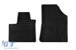 Specific rubber mats suitable for Mercedes Citan, Renault Kangoo Van, Kangoo Van E-Tech after 2022, 2 seats, 2-piece set, black color-image-6250047