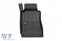 Specific rubber mats suitable for Mercedes CLK C209 2002-2009, 4-piece set, black color, with 24-month warranty-image-6221825