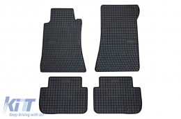 Specific rubber mats suitable for Mercedes CLK C209 2002-2009, 4-piece set, black color from Frogum El Toro series-image-6230627