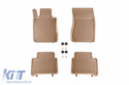 Specific rubber mats suitable for Mercedes E class W211 2002-2009, 4-piece set, beige color - ABFMM6016334