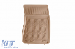 Specific rubber mats suitable for Mercedes E class W211 2002-2009, 4-piece set, beige color-image-6215671