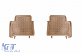 Specific rubber mats suitable for Mercedes E class W211 2002-2009, 4-piece set, beige color-image-6215672