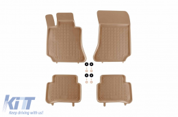 image-26-Specific rubber mats suitable for Mercedes E class W212 2009-2016, 4-piece set, beige color