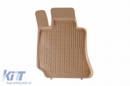 Specific rubber mats suitable for Mercedes E class W212 2009-2016, 4-piece set, beige color-image-6215708