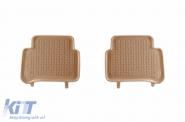 Specific rubber mats suitable for Mercedes E class W212 2009-2016, 4-piece set, beige color-image-6215710