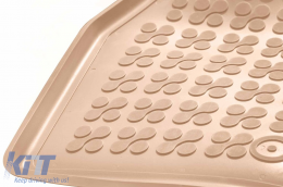 Specific rubber mats suitable for Mercedes E class W212 2009-2016, 4-piece set, beige color-image-6215711