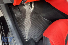 Specific rubber mats suitable for Mercedes E class W213 sedan, wagon after 2016, W213 All Terrain after 2017, CLS C257 after 2018, A Design GT coupe with 4 doors after 2019, 4-piece set, black color-image-6226069