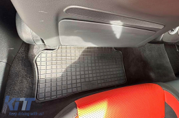 Specific rubber mats suitable for Mercedes E class W213 sedan, wagon after 2016, W213 All Terrain after 2017, CLS C257 after 2018, A Design GT coupe with 4 doors after 2019, 4-piece set, black color-image-6226071