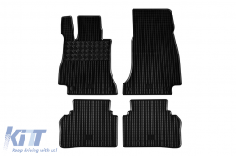 Specific rubber mats suitable for Mercedes E class W213, W213 Hybrid 2016-2022, after 2022, A Design GT coupe with 4 doors after 2019, 4-piece set, black color - ABFMM6018826