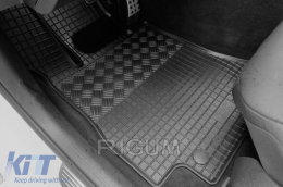 Specific rubber mats suitable for Mercedes E class W213, W213 Hybrid 2016-2022, after 2022, A Design GT coupe with 4 doors after 2019, 4-piece set, black color-image-6228983