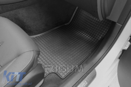 Specific rubber mats suitable for Mercedes E class W213, W213 Hybrid 2016-2022, after 2022, A Design GT coupe with 4 doors after 2019, 4-piece set, black color-image-6228984