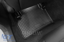 Specific rubber mats suitable for Mercedes E class W213, W213 Hybrid 2016-2022, after 2022, A Design GT coupe with 4 doors after 2019, 4-piece set, black color-image-6228985